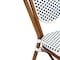 Flash Furniture Lourdes Thonet French Bistro Stacking Chair, White and Navy PE Rattan and Bamboo Print Alum Frame SDA-AD642002S-WHNVY-NAT-GG - alternate 2